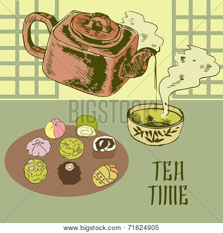 Japanese teapot and cup
