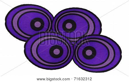 Group Purple Eye From Paper For Halloween