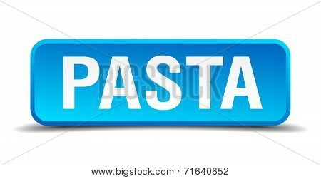 Pasta Blue 3D Realistic Square Isolated Button