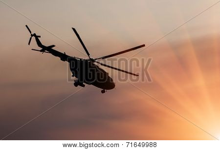 Ukrainian Military Helicopter In Flight