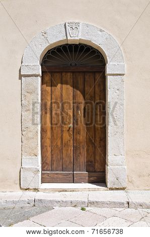 Wooden door. San Severo. Puglia. Southern Italy.