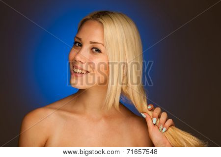 Neauty Portrait Of Cute Blonde Woman