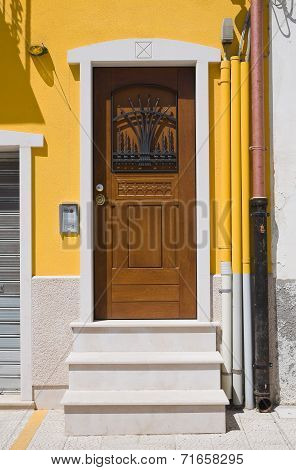 Wooden door. San Severo. Puglia. Southern Italy.
