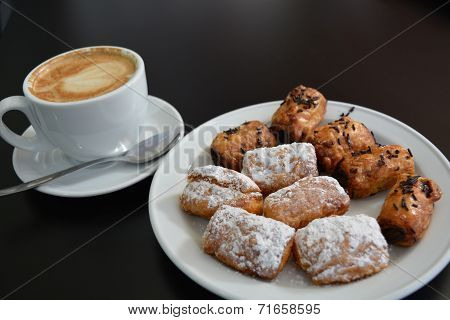 Cup Of Cappuccino With Cake