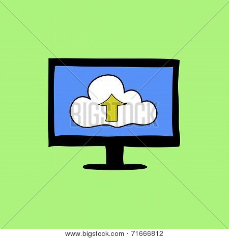 Doodle style cloud computing sign