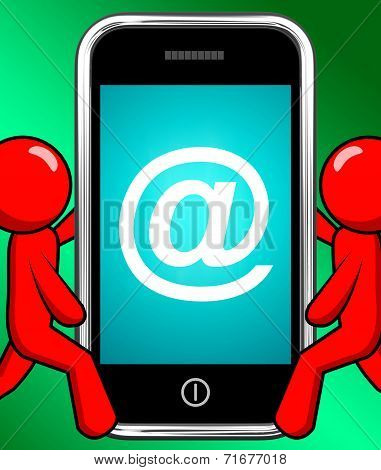 At Symbol On Phone Displays At-sign Email