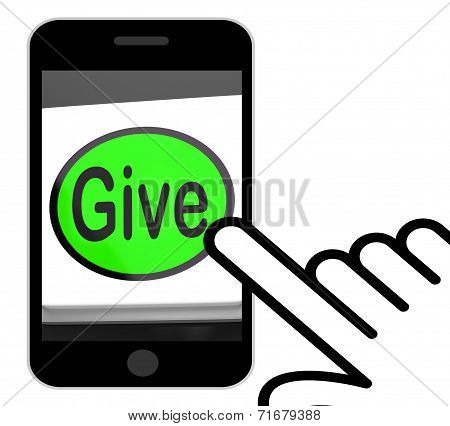 Give Button Displays Bestowed Allot Or Grant