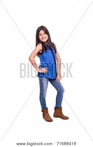 Girl Posing Over White