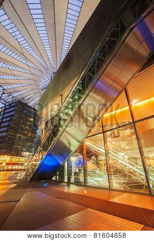 Sony Center on Potsdamer Platz at night