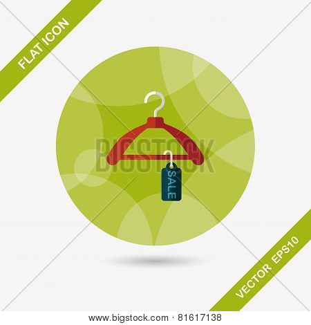 Shopping Clothes Hanger Flat Icon With Long Shadow,eps10