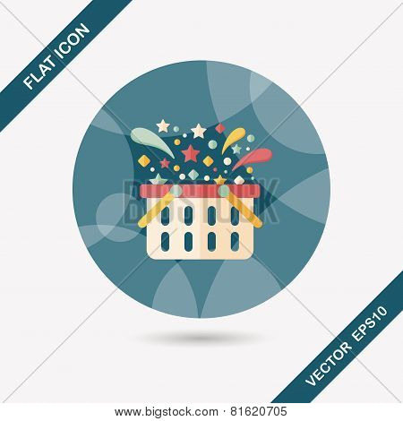 Shopping Basket Flat Icon With Long Shadow,eps10