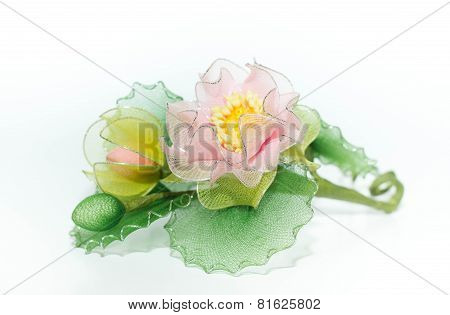 Plastic flower isolated on white background