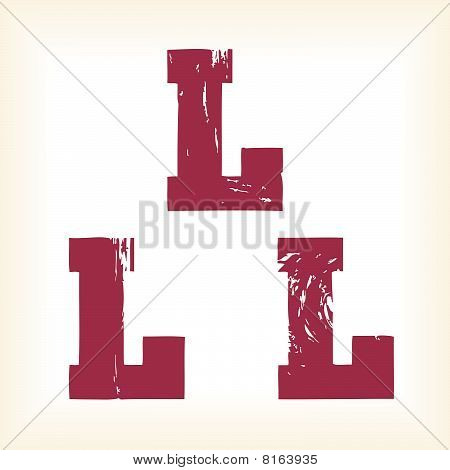 Grunge vektor L brev