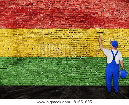 Painter Paints Flag Of Reggae Music