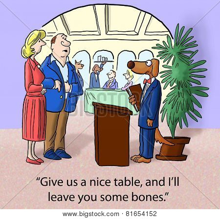Customer Bribes Dog With Bones