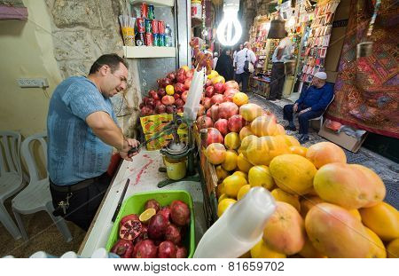 Making Juice From Pomegranate
