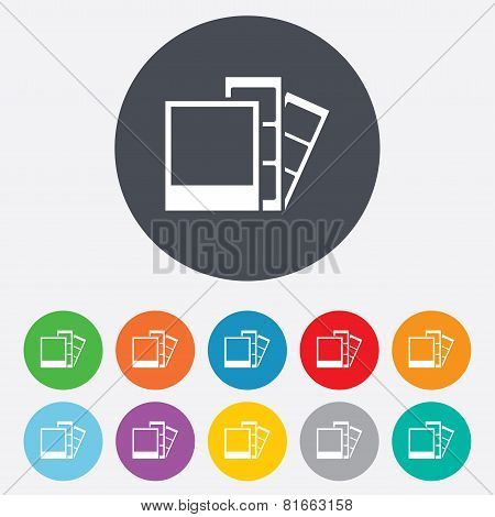 Photo frame template icon. Strips.