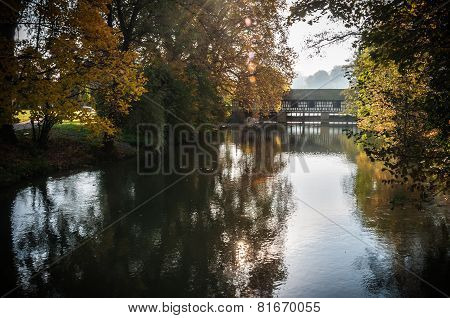 Autumn - Old bridge in park