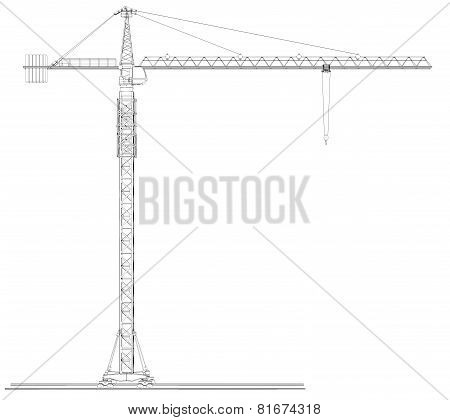 Wire-frame tower crane