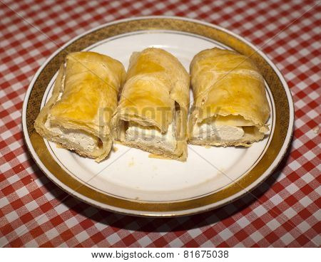 Homemade Hungarian Turos Retes On Family Table