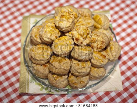 Scones. Freshly Baked Traditional Hungarian Cheese Cake Pogacsa