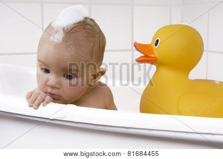 Beautiful Baby In A Bath Tub