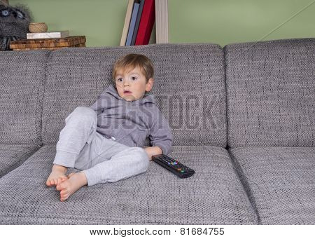 Bored Boy Watching Tv