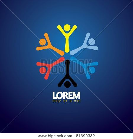 Charity Support Group In Circle Vector Icon - Concept Of Unity, Engagement