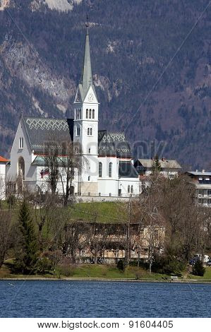 Church Near Lake Bled In Slovenia In Eastern Europe