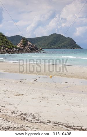 Tropical sand beach in sattahip Thailand