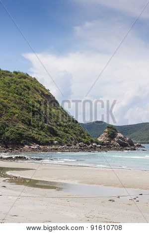 Tropical sand beach in sattahip Thailand