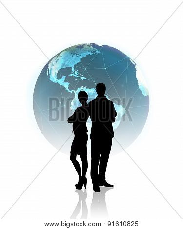 Global business, silhouettes