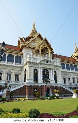 Tourists Travel To Wat Phra Kaew And Grand Palace In Bangkok, Thailand