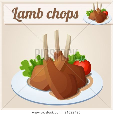 Lamb chops. Detailed Vector Icon