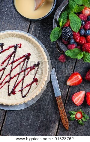 Homemade Tart With Fresh Berries Summer Fruit