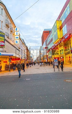 People Shop In The Main Pedestrian Area