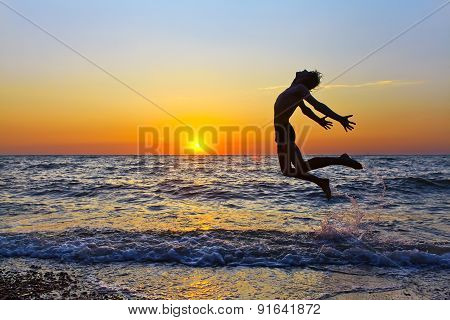 man at sunset