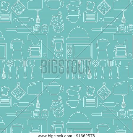 Kitchen design over blue background vector illustration