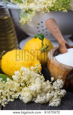 Preparation Of Homemade Elderflower Cordial