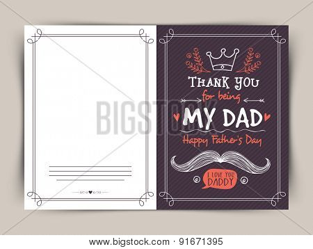 Beautiful greeting card design for the celebrations of Happy Father's Day. 