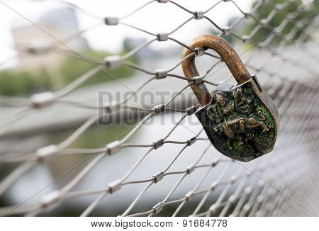 Rusty Love Padlock Lock