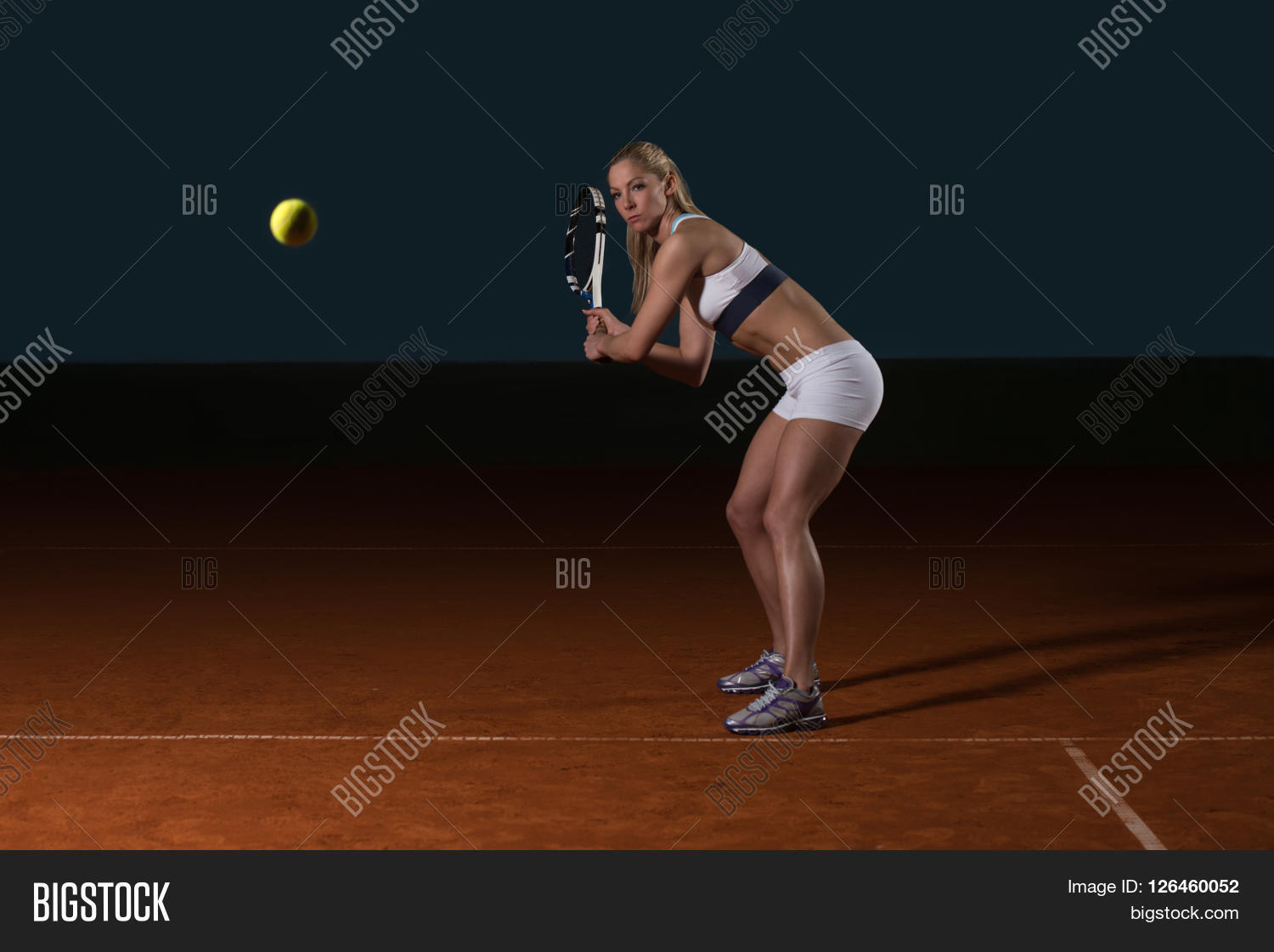 Tennis Player Hitting Image & Photo (Free Trial) Bigstock