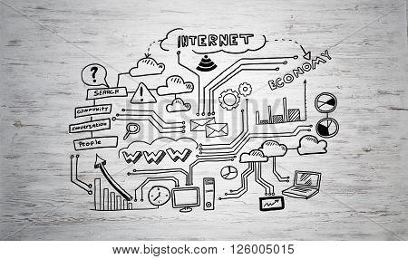 Effective business planning concept on wooden surface background