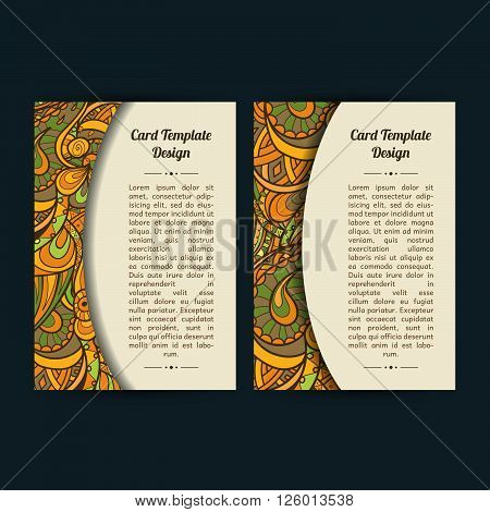 Set of two universal card template designs perfect for brochure covers leaflets flyers cards and invitations. Green eco. Spring or summer event announcement flyer card.