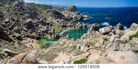 man on the rock in capo testa sardegna