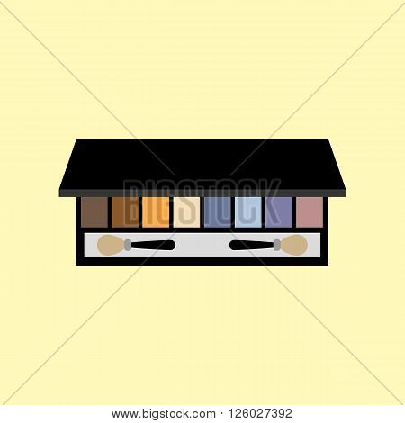 Eyeshadow palette make up. MakeUp kit. Eyeshadow Professional cosmetics. Vector illustration