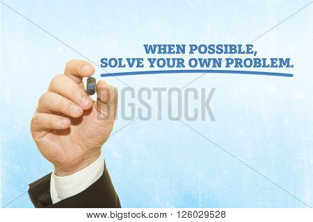 Businessman hand writing 