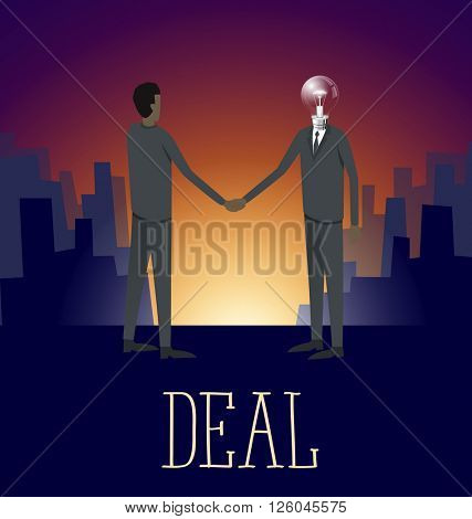 Vector flat business concept deal handshake