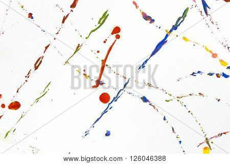 Colored paint splash isolated on white background