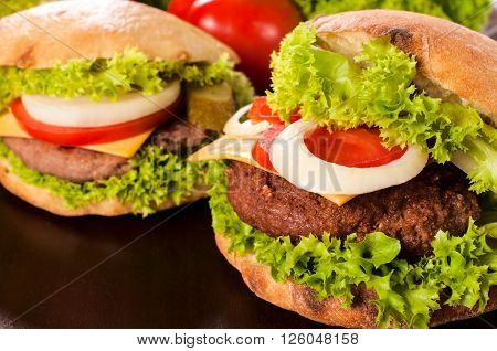 Cheeseburgers On Table